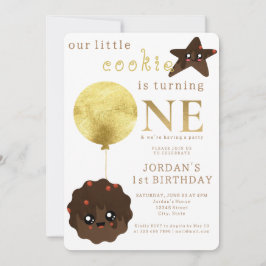 Vår lilla cookie gör en kute på första dagen inbjudningar