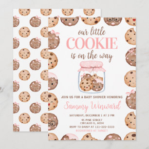 Vår lilla Cookie Rosa Bebis-fest Inbjudningar
