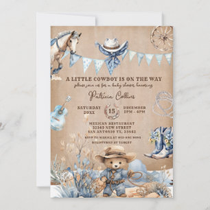 Vår lilla Cowboy är på vägen med babyskabruk Inbjudningar