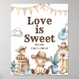 Vår lilla Cowboy Cactus Baby Shower Kärlek är Swee Poster
