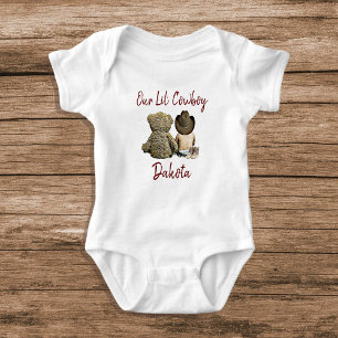 Vår lilla cowboy Personlig babypojke T Shirt