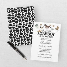 Vår lilla cowboy western rodeo baby shower