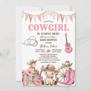 Vår lilla cowgirl Wild West-bebisfest Inbjudningar