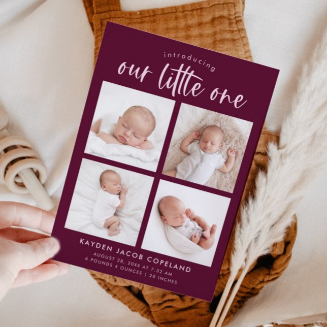 Vår lilla Cranberry Multi Photo Birth Meddelande (Skapare uppladdad)