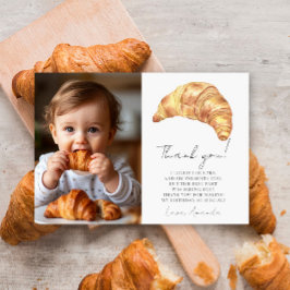 Vår lilla croissant 1-års födelsedags tack kort