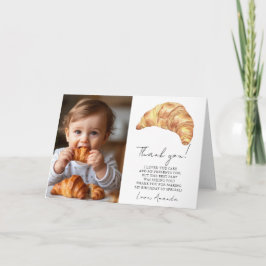 Vår lilla croissant 1-års födelsedags tack kort