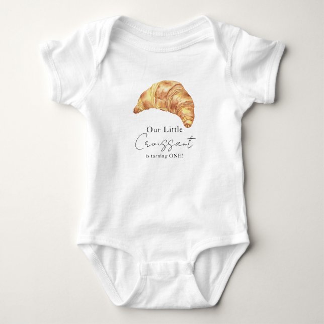 Vår lilla croissant 1-årsdag t shirt (Framsida)