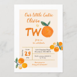 Vår lilla Cutie är två på lördag Inbjudningar