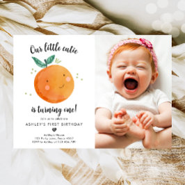 Vår lilla Cutie Clementine-Orange första födelseda Inbjudningar