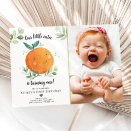 Vår lilla Cutie Clementine-Orange första födelseda Inbjudningar