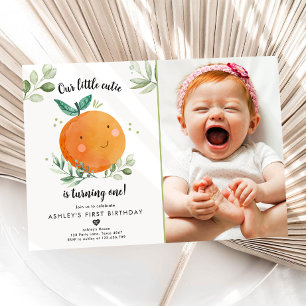 Vår lilla Cutie Clementine-Orange första födelseda Inbjudningar