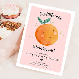 Vår lilla Cutie Clementine-Orange första födelseda Inbjudningar