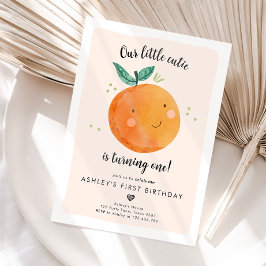 Vår lilla Cutie Clementine-Orange första födelseda Inbjudningar