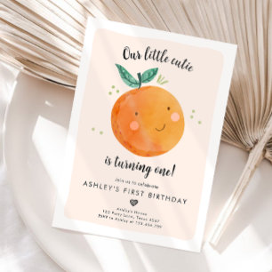 Vår lilla Cutie Clementine-Orange första födelseda Inbjudningar