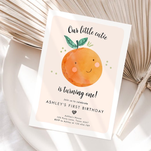 Vår lilla Cutie Clementine-Orange första födelseda Inbjudningar (Skapare uppladdad)