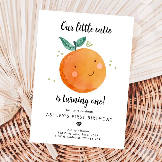 Vår lilla Cutie Clementine-Orange första födelseda Inbjudningar (Skapare uppladdad)