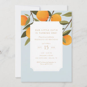 Vår lilla Cutie gör en Citrus Birthday Inbjudningar