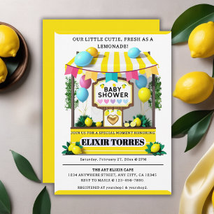 Vår lilla Cutie Lemonade stativ, babyskor Inbjudningar
