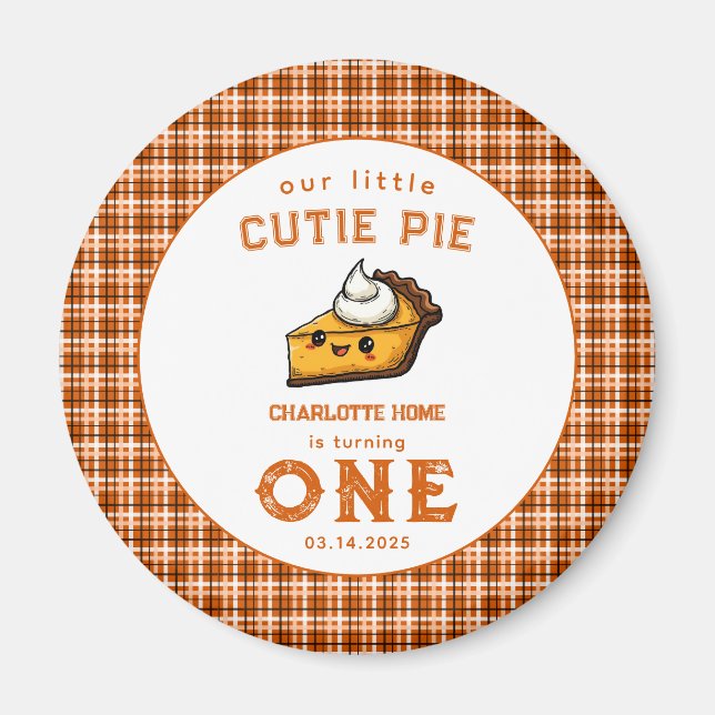 Vår lilla Cutie Pi-dag, första födelsedag Magnet (Framsidan)