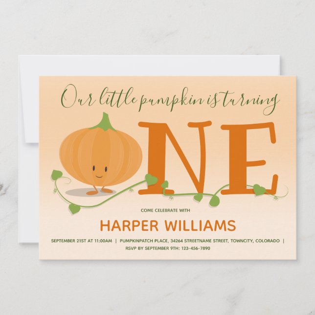 Vår lilla docka är att vända en första födelsedag inbjudningar (Framsida)