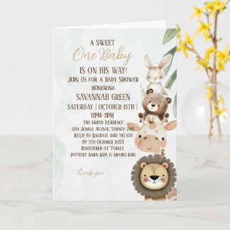 Vår lilla en baby shower-inbjudan kort