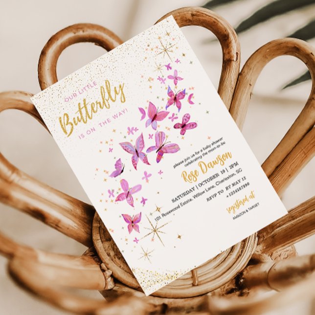 Vår lilla fjäril baby shower inbjudan (Skapare uppladdad)