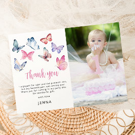 Vår lilla fjäril foto födelsedagsfest tack kort