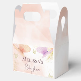 Vår lilla fjäril Watercolor Rosa Lila Guld Presentaskar