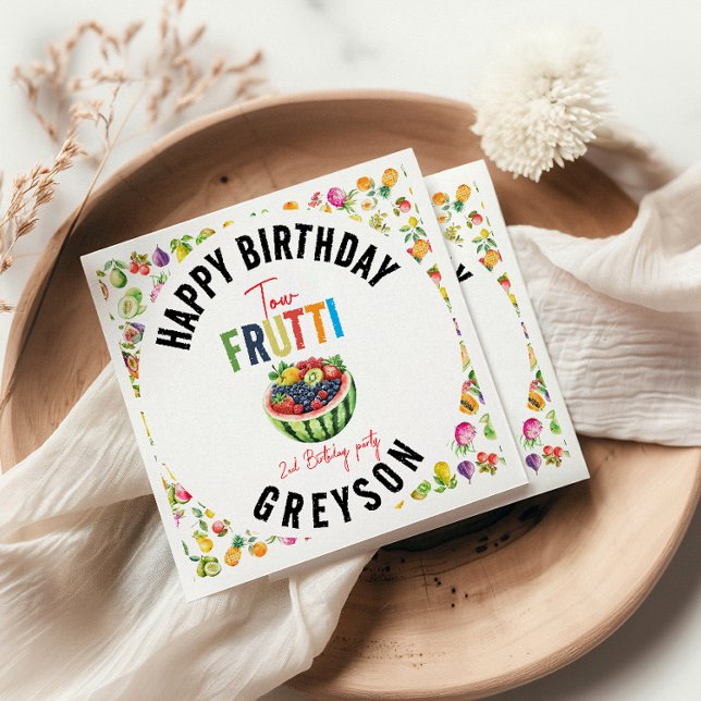 Vår lilla frukt från andra födelsedagen Party Pappersservett (Skapare uppladdad)