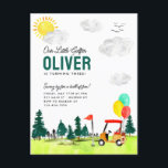 Vår lilla Golfer Cart Swing by Kids Golf Birthday Vykort<br><div class="desc">Vår lilla Golfer Cart Swing by Kids Golf Birthday-inbjudan</div>