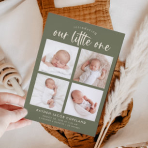 Vår lilla Grönt med flera foto-födelse Meddelande