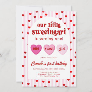 Vår lilla hjärtas alla älsklingar Valentines 1-års Inbjudningar