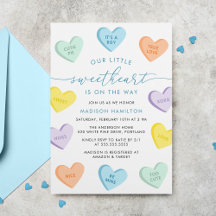 Vår lilla hjärtasötis godis hjärtan baby shower