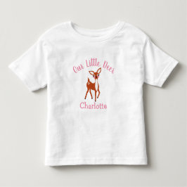 Vår lilla hjort söta rosa personliga baby t shirt
