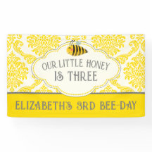 Vår lilla Honey Bee Födelsedagsbanner