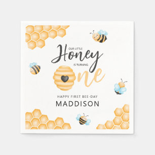 Vår lilla Honey Första födelsedagsfoto Pappersservett