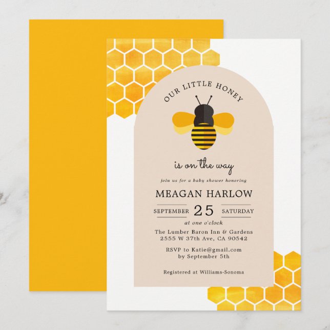 Vår lilla honung är på väg att få barn. inbjudningar (Fram/baksida)