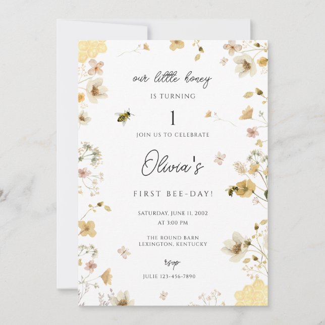 Vår lilla honung gör en biinbjudan inbjudningar (Framsida)