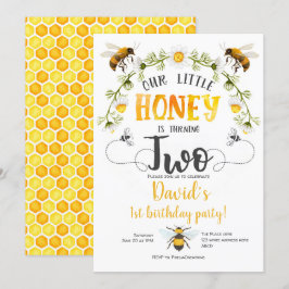 Vår lilla honung, Humla, Bee 2-årsdag Inbjudningar