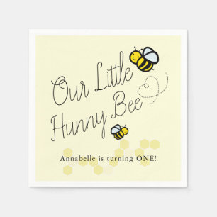 Vår lilla Hunny Bee Gult Girl Birthday Papper Pappersservett