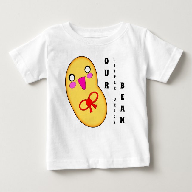Vår lilla Jelly Bean Cute Lycklig Motto T Shirt (Framsida)