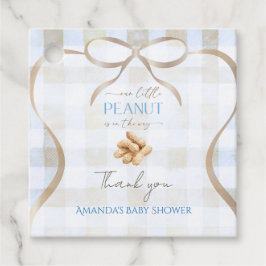 Vår lilla jordnöt Pojken Blue Rutiga Baby Shower Gåvor Etiketter