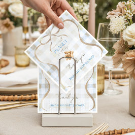 Vår lilla jordnöt Pojken Blue Rutiga Baby Shower Pappersservett
