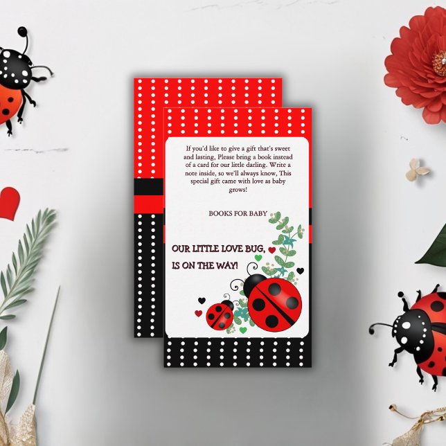 Vår lilla Kärlek Red Black Baby Shower Tilläggskort (Skapare uppladdad)