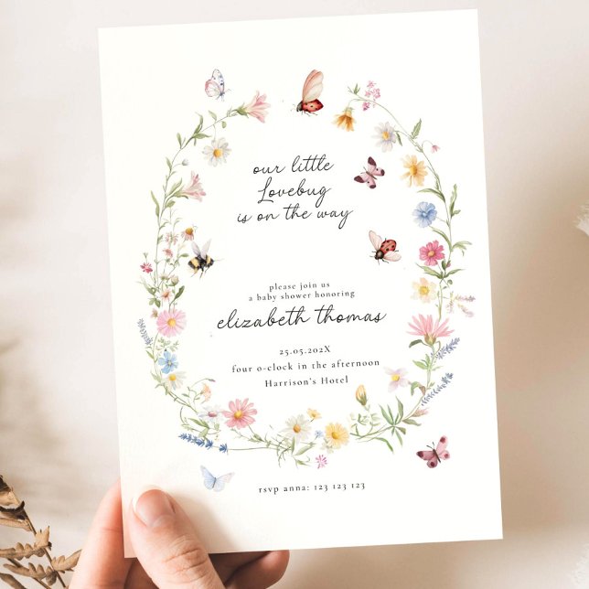 Vår lilla kärleksbugs baby shower inbjudan mall (Skapare uppladdad)