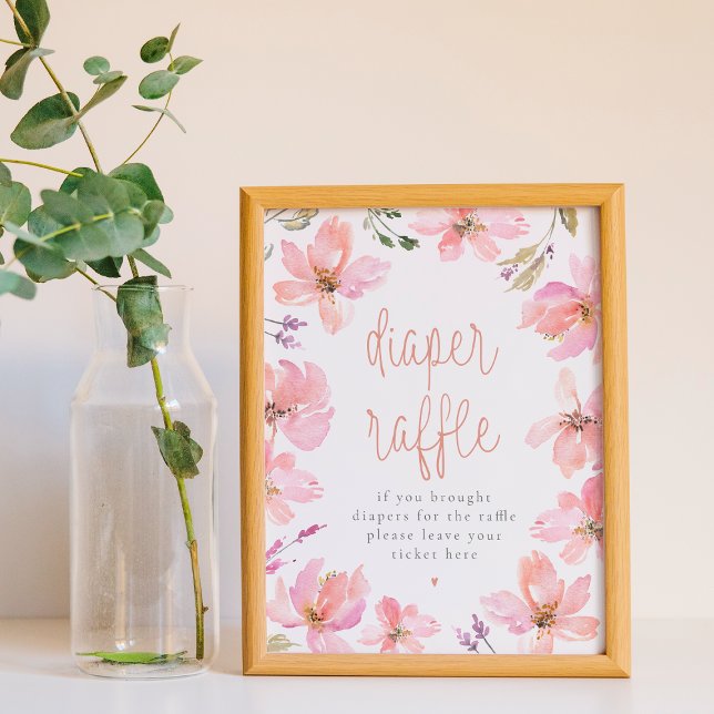 Vår lilla knumpkin Baby Shower Diaper Raffle Sign Poster (Sign Mock-up)