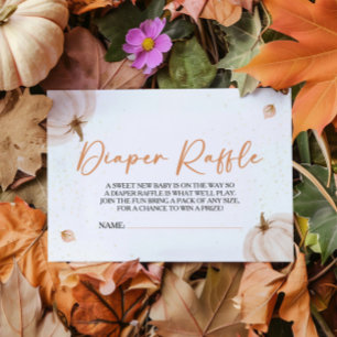 Vår lilla knumpkin Baby Shower Diaper Raffle Tilläggskort