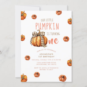 Vår lilla knumpkin Bow Pumpkin Inbjudningar
