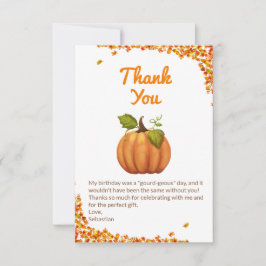 Vår lilla knumpkin Fall Birthday Tack Kort