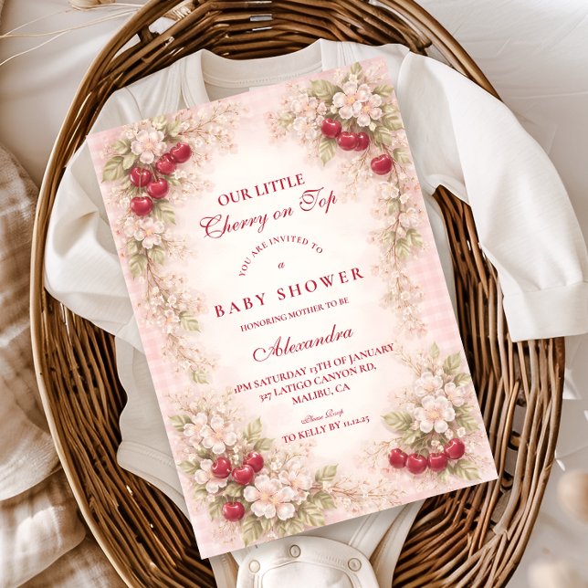 Vår lilla körsbärsblommande baby shower inbjudningar (Skapare uppladdad)